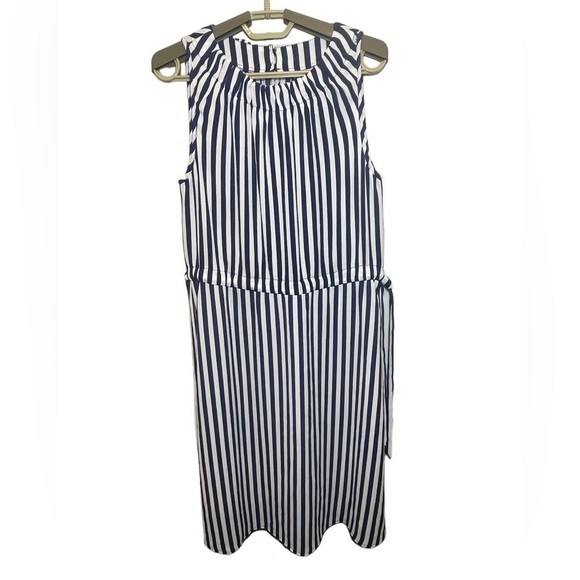 Juicy Couture striped dress sleeveless Size Medium Royal blue and white - Picture 1 of 11